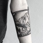 Rope framed landscape tattoo
