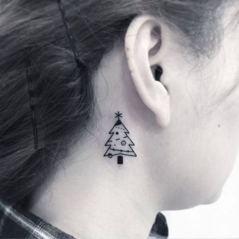 Small christmas tree tattoo