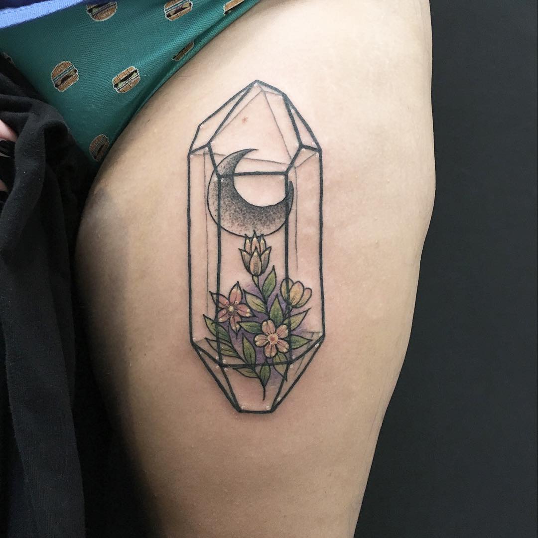 Small glass terrarium tattoo