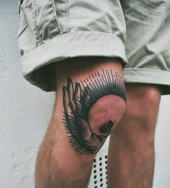 Sun in the palm tattoo