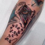 Traditional style kite tattoo