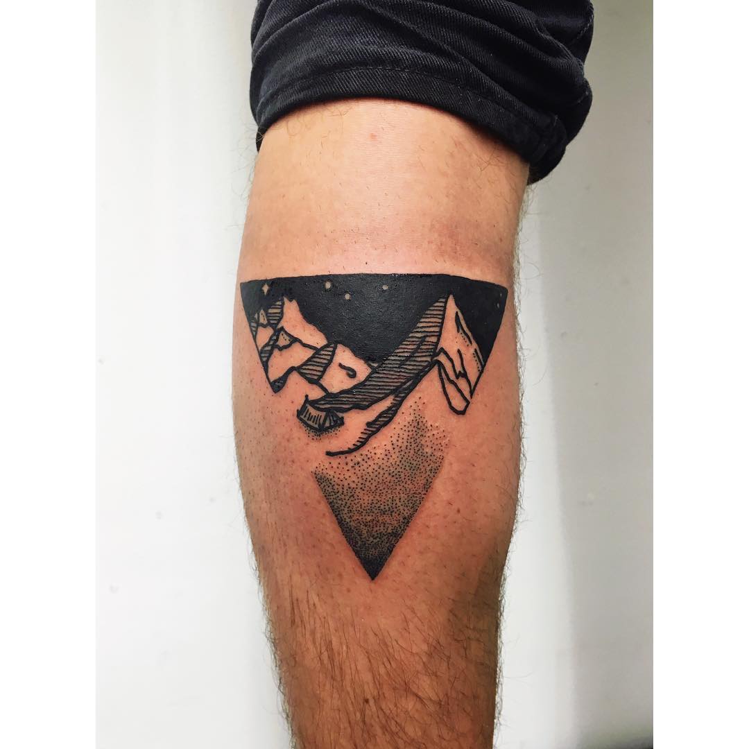Triangular mountain tattoo