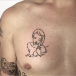 Watery babe tattoo on the chest