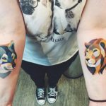 Wolf and lion tattoos