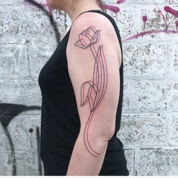 3d effect flower tattoo on the arm