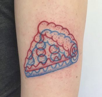 3d style pizza tattoo