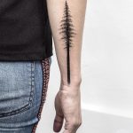 A little redwood tattoo on the forearm