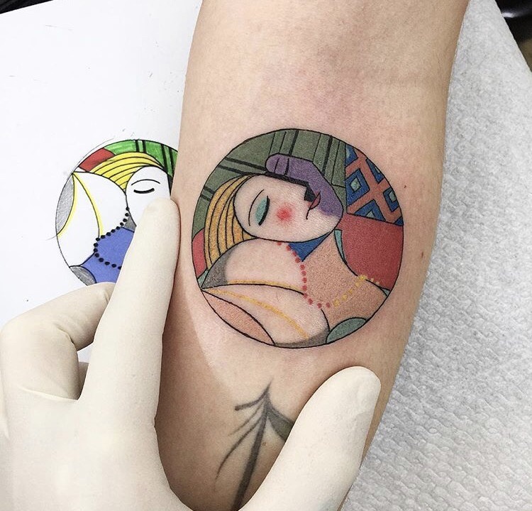 Abstract picasso painting tattoo