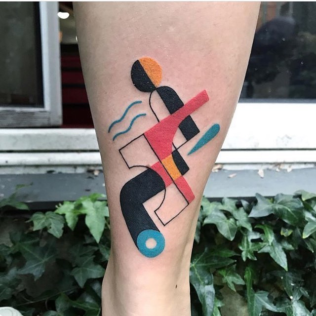 Abstract colorful tattoo by luca font