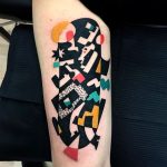 Abstract cubist tattoo by luca font