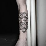 Abstract geometric ornament tattoo by chaim machlev