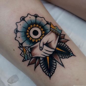 American traditional handshake tattoo