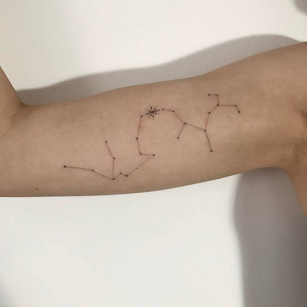 Aquarius And Sagittarius Constellation Tattoos - Tattoogrid.Net