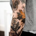 Beautiful botanical sleeve tattoo