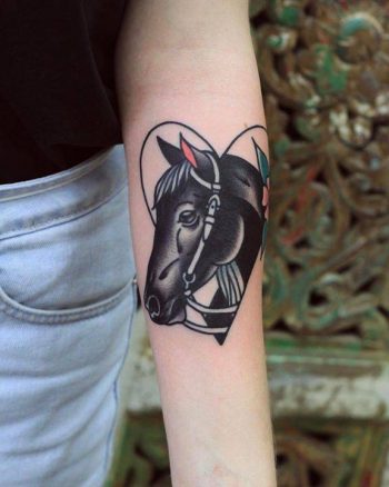 Black horse tattoo patryk hilton