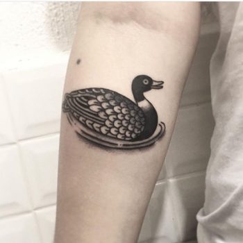 Black mallard tattoo