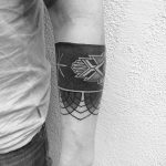 Black ornamental armband tattoo