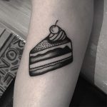 Black piece of pie tattoo