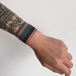 Blue and black stripe wristband