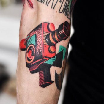 Bolex k2 8mm camera tattoo
