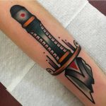 Broken dagger tattoo by jeroen van dijk