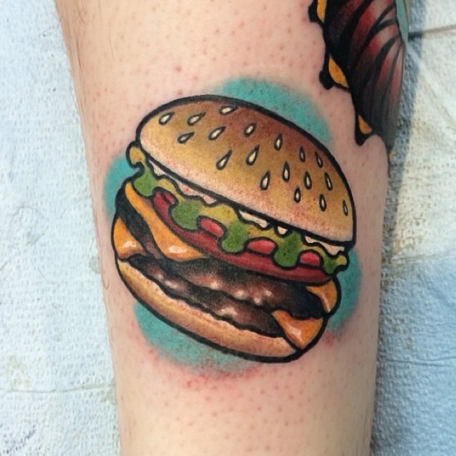 Burger tattoo