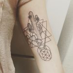 Cactus and geometric shapes tattoo
