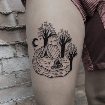 Camping site tattoo