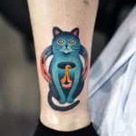Cat with a circle tattoo