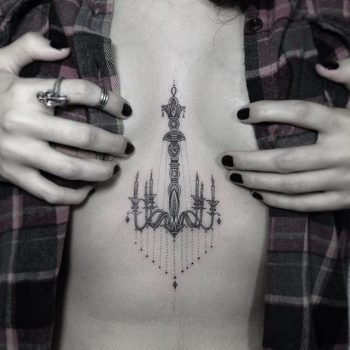 Chandelier sternum tattoo