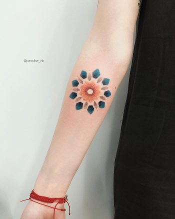 Colored ornament tattoo