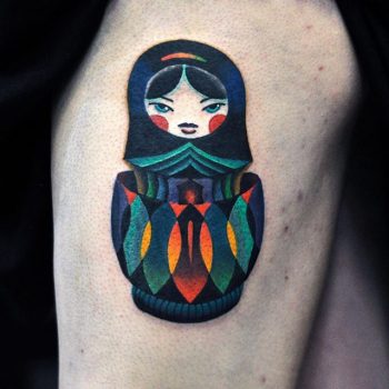 Colorful matryoshka doll tattoo