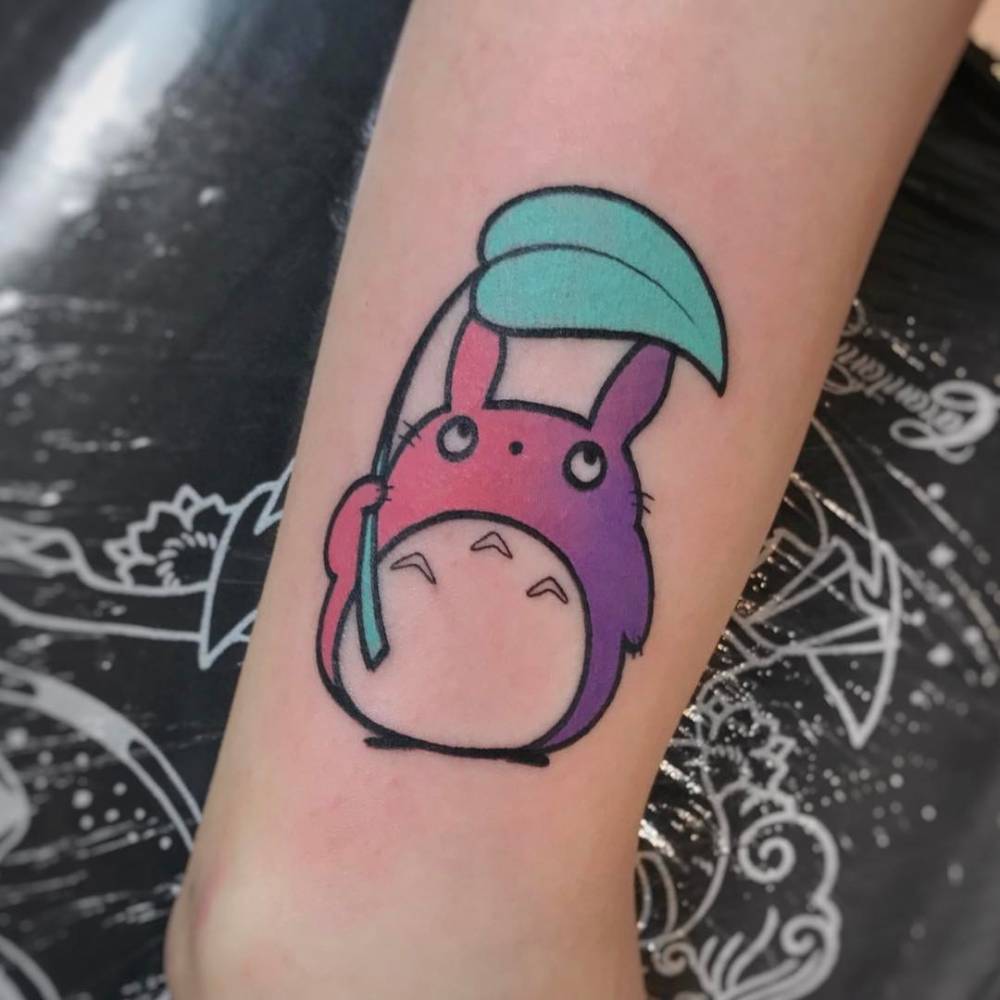 Colorful totoro tattoo by gennaro varriale