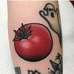 Cool tomato and ghost tattoo