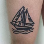 Crisp sailing ship tattoo
