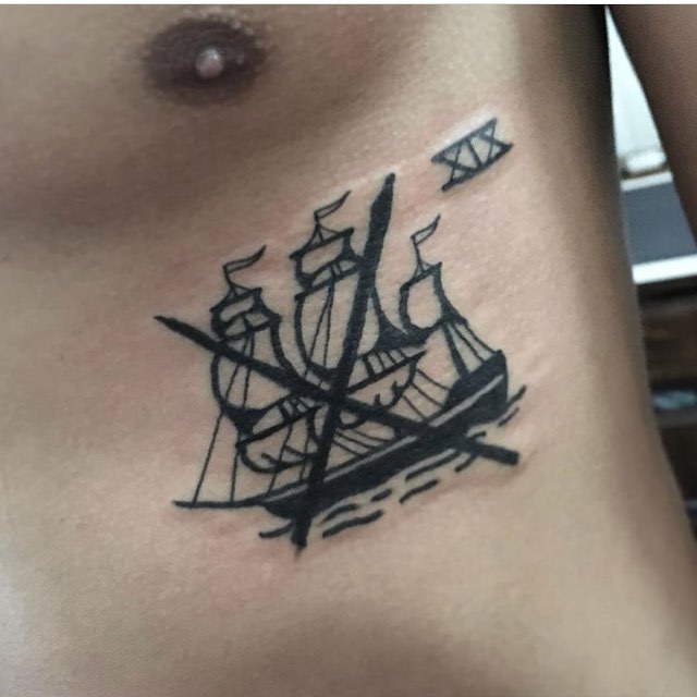 Crossed out ship tattoo by mikkel