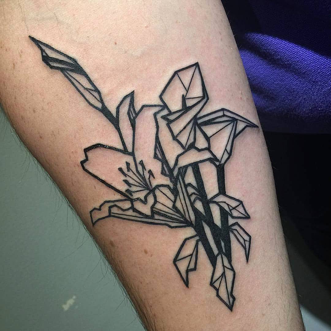 Cubist lily tattoo - Tattoogrid.net