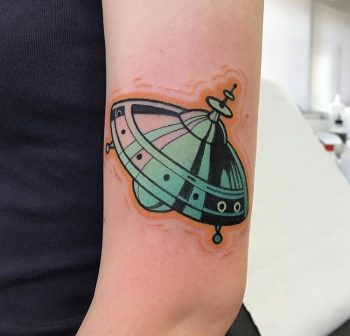Cute ufo tattoo