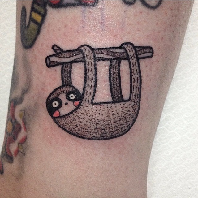 Cute sloth tattoo by susanne könig