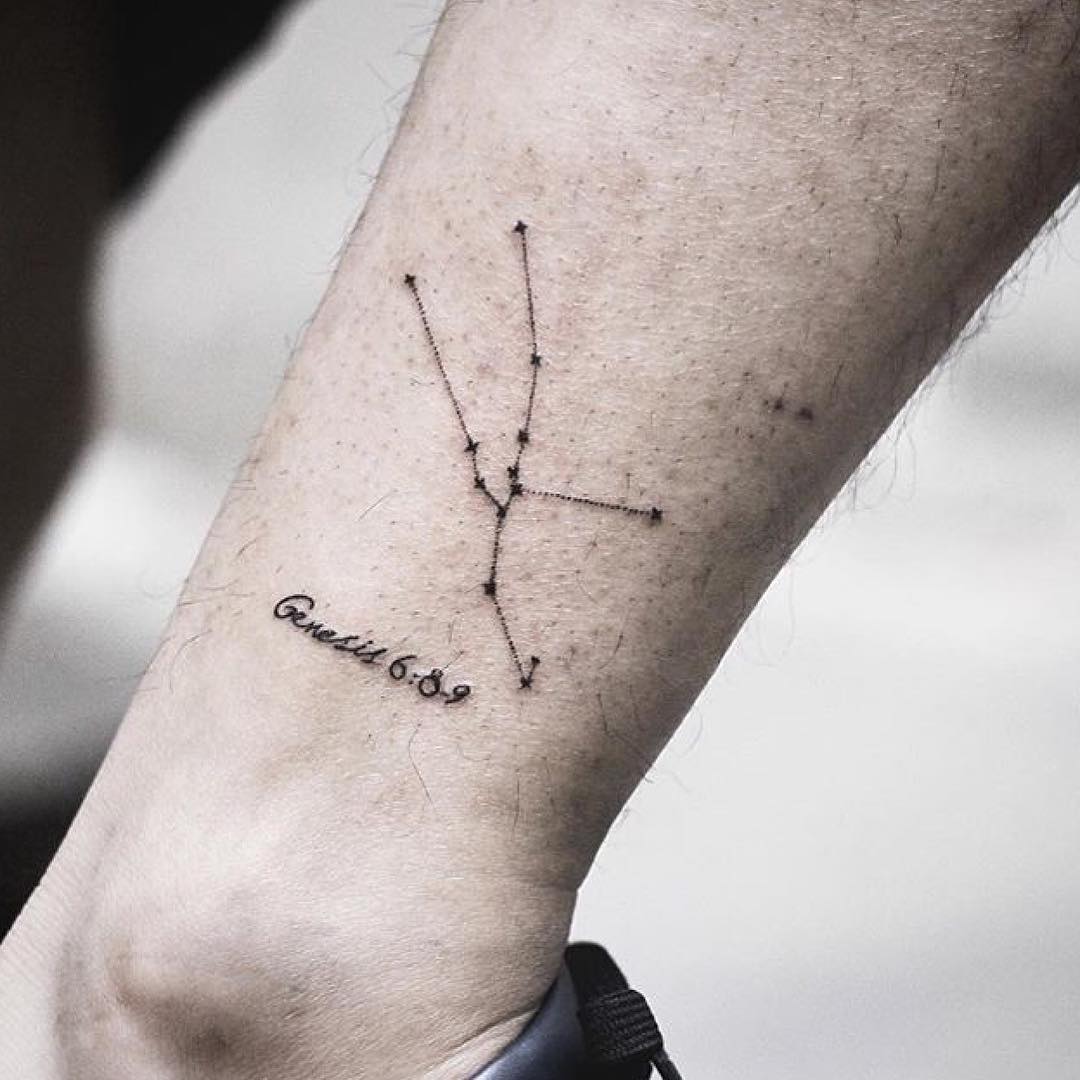 Dainty taurus constellation tattoo