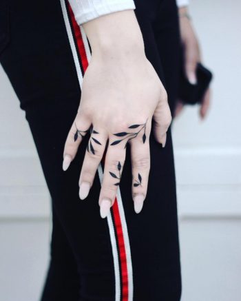 Decorative greenery tattoo