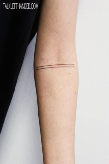 Double minimal line tattoo