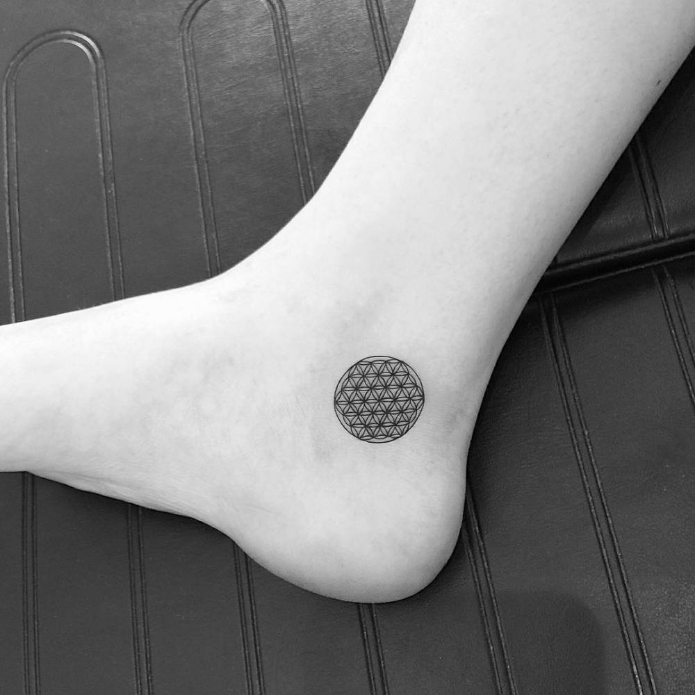 Flower of life tattoo on the ankle