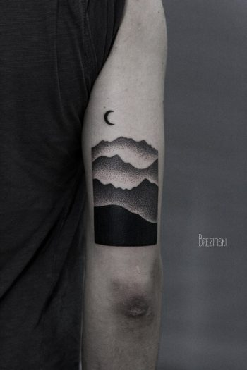 Gradient landscape tattoo