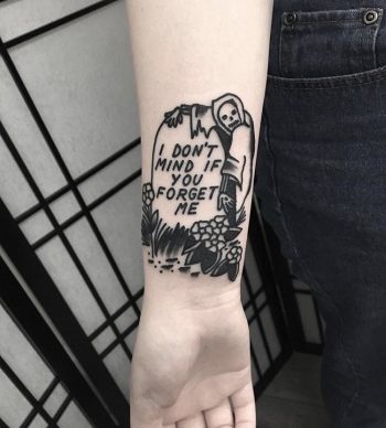 Grave and grim reaper tattoo