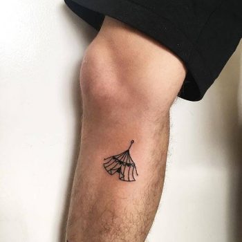 Handpoked circus tent tattoo