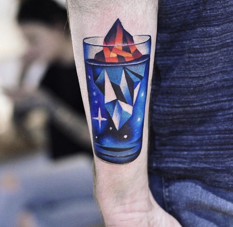 Iceberg in the glass tattoo
