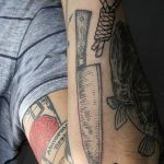 Illustrative knife and noose tattoo by lindsay april