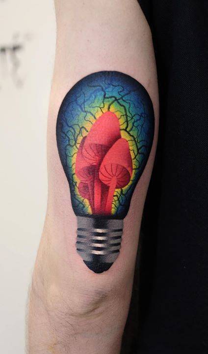 Lightbulb tattoo by aleksy marcinów