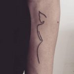 Linear sketch style silhouette tattoo